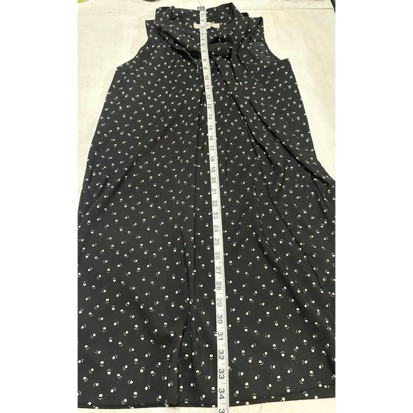 LOFT Sleeveless Women's Long Blouse Dog Paw Prints w/Front Tie Women's Size XS - Picture 10 of 11